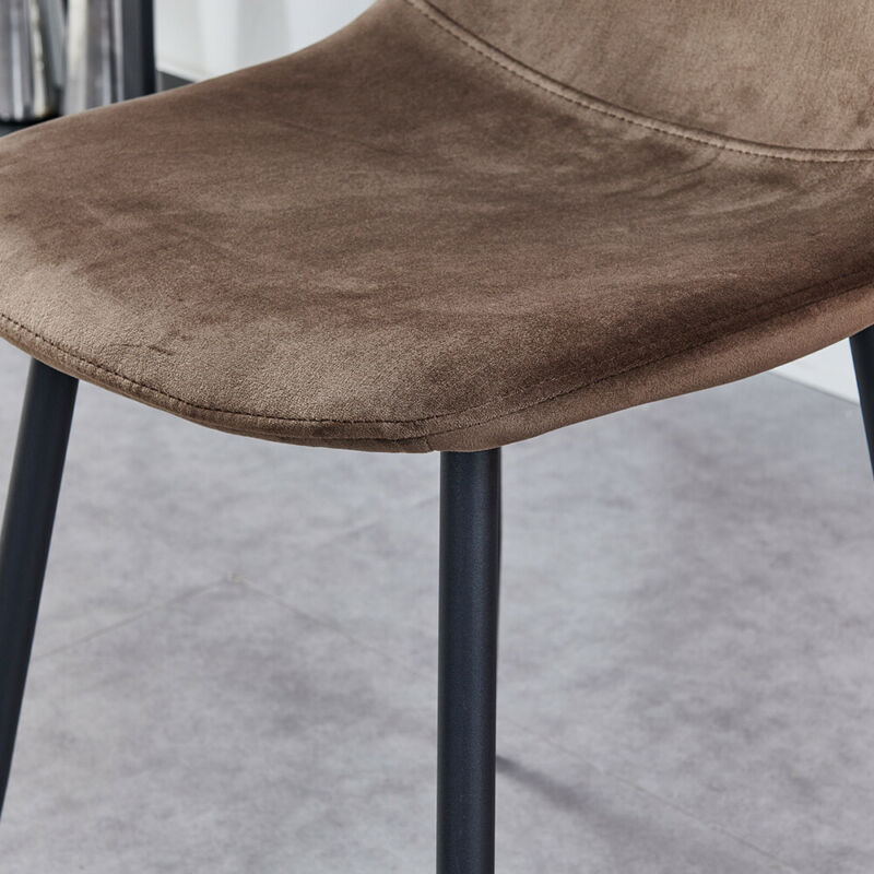 Set of 4 Velvet Dining Chairs Padded Backrest Home Living Room Kitchen Office BN