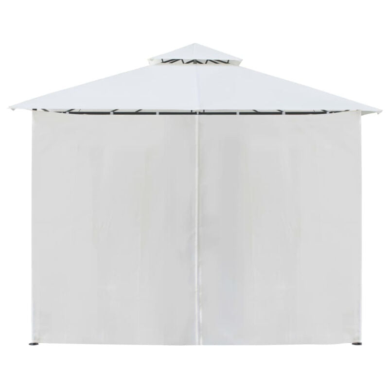 Gazebo with Curtains 600x298x270 White 180g/m² P2U0