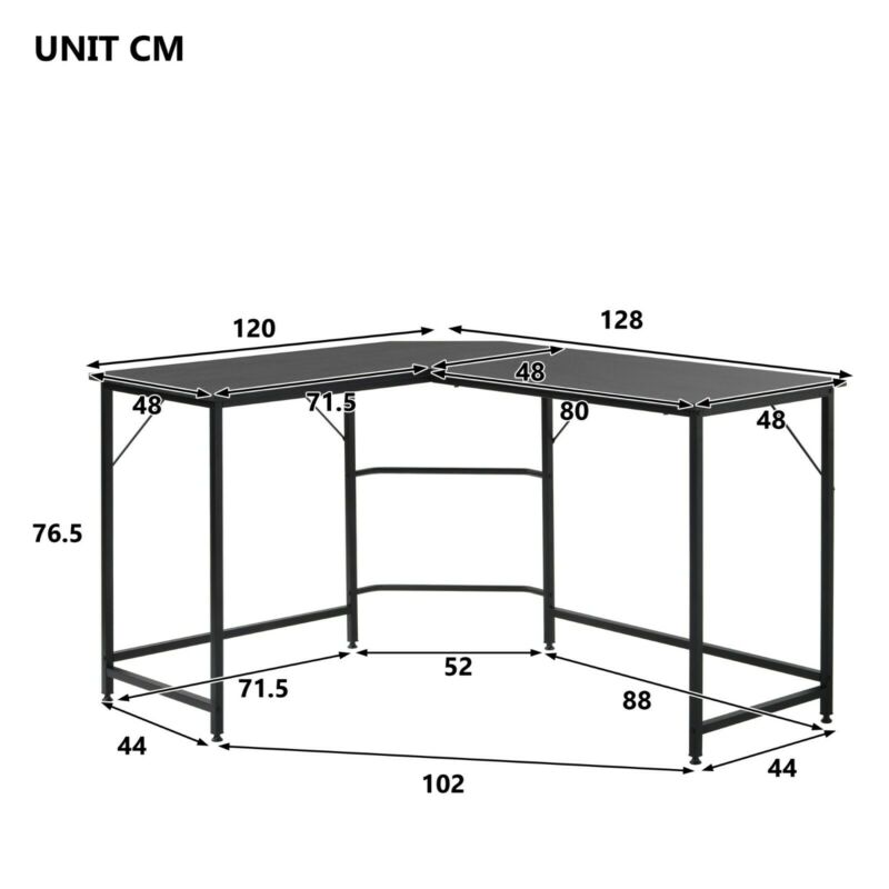 Corner Desk Study Table L shaped for Computer PC Laptop Home Office Workstation