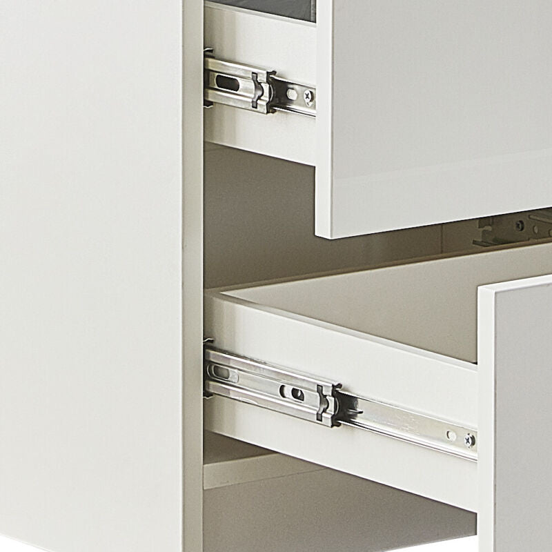 2/3 Drawers High Gloss Front Bedside Table Cabinet LED Nightstand Black/White