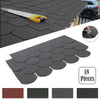 Self Adhesive Roof Felt Tiles 18pcs Fish-scale Asphalt Shingles Set Shed Roofing