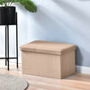 Fabric Foot Rest Stool Storage Box Storage Cube Footstool Pouf Bench Home Khaki