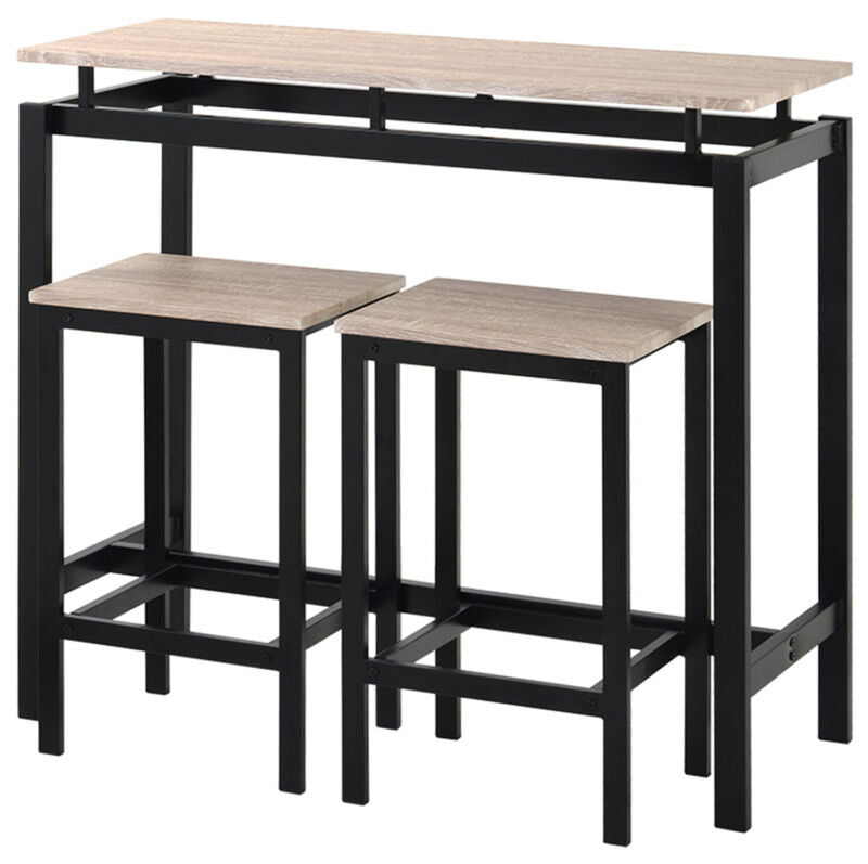 Bar Table Set Breakfast Table and 2 Stools Dining Table Chairs Kitchen Furniture