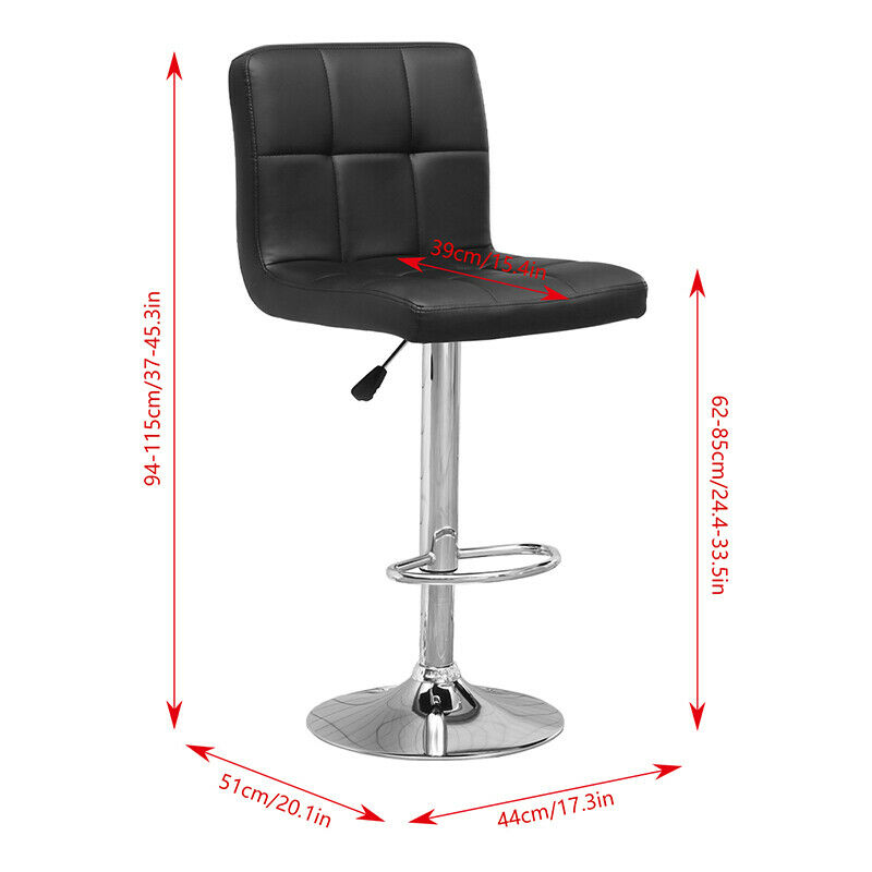 2x Bar Stools with Backrest Adjustable Height Swivel Gas Lift Breakfast Bar Home