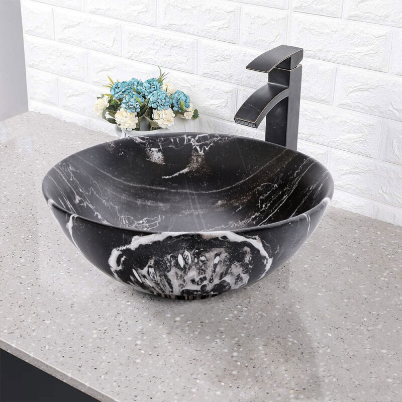 MULTI SHAPE BATHROOM CLOAKROOM COUNTERTOP CERAMIC BASIN SINK & POP UP WASTE SETS