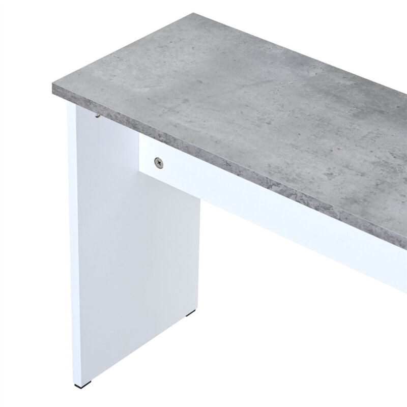 3Pcs Marble Look Dining Table and Chairs Set 2 Benches Kitchen Furniture MW