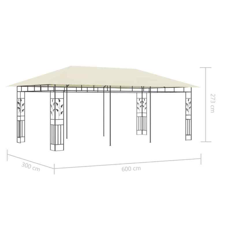 Gazebo with Mosquito Net 6x3x2.73 m L6H8