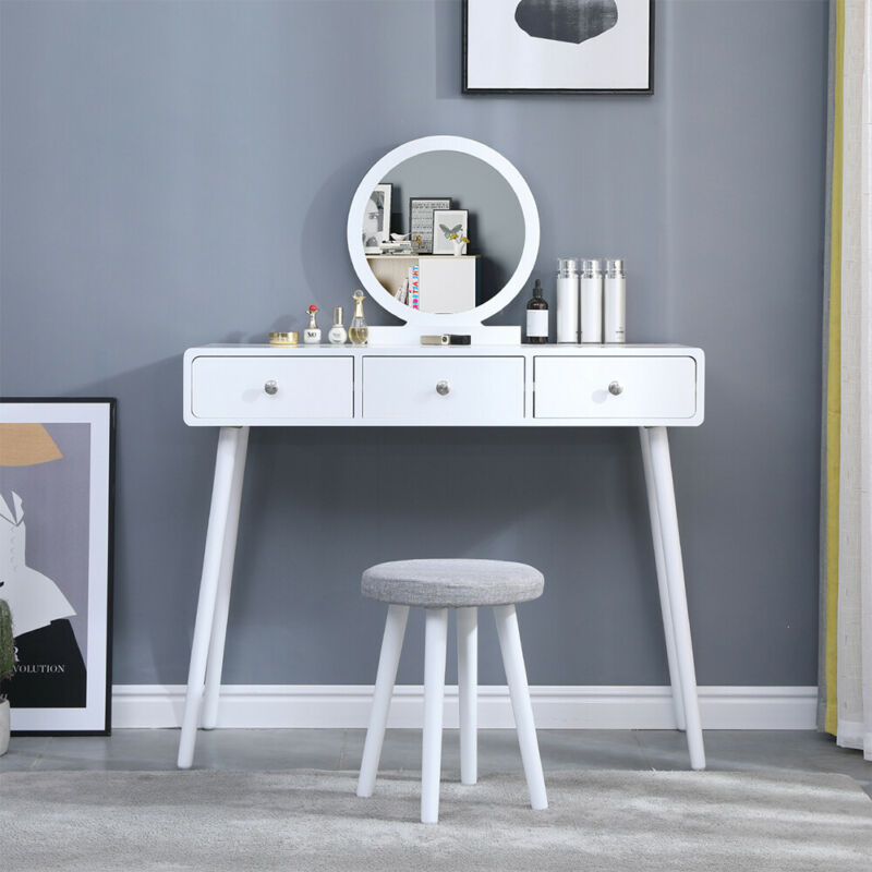 Modern Dressing Table Vanity Table Makeup Desk Dresser Set Home Bedroom Woman BN