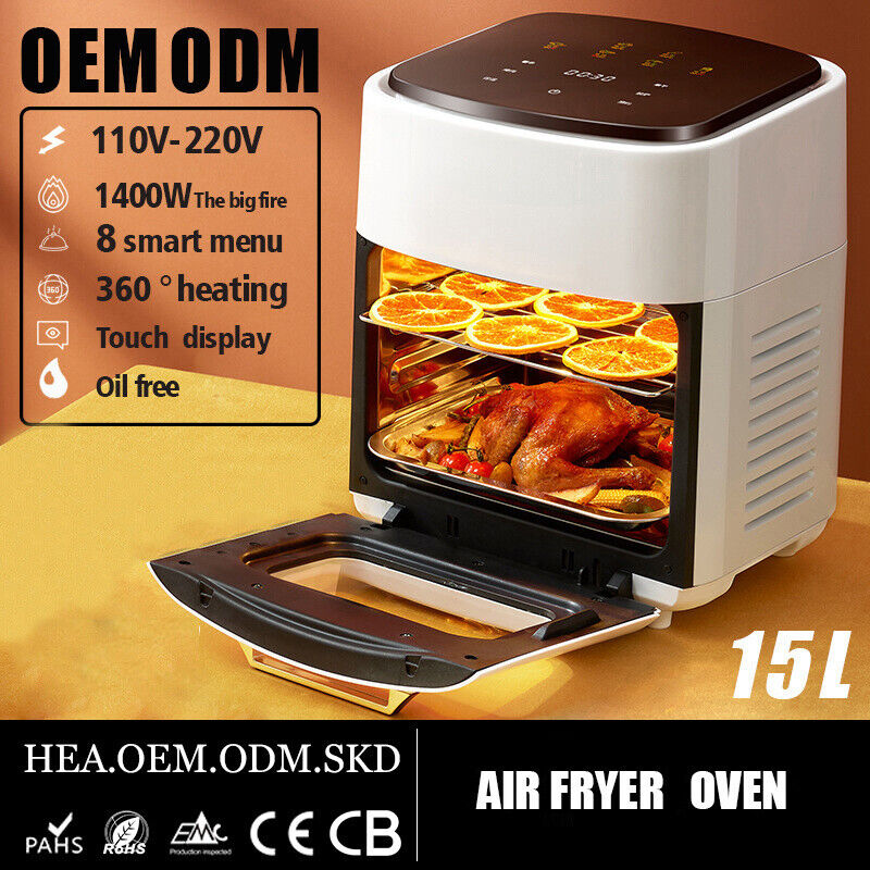 Digital Air Fryer 15L Cooker Oven Low Fat Healthy Oil Free Fry Chip Chiken Pizza