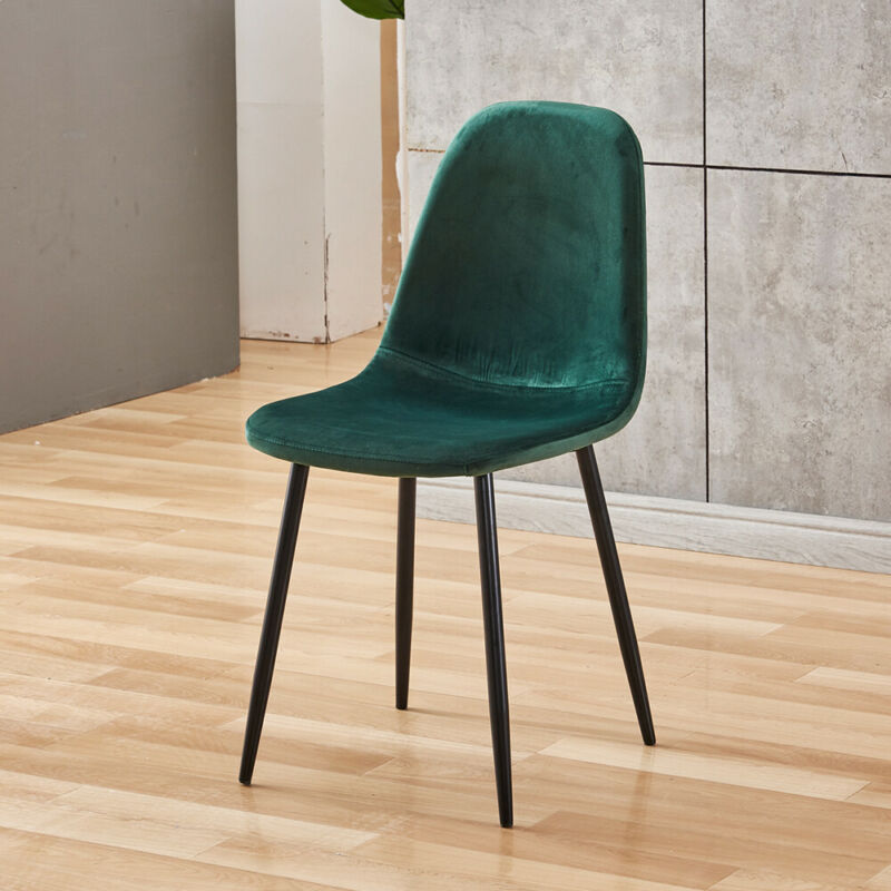 Set of 4 Velvet Dining Chairs Side Chairs Metal Legs Living Room Home Office BN