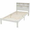 3ft Single Wooden Bed Frame Solid Pine Wood W/ Drawer & Storage Shelves White