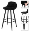 1/2/4/6x Velvet Padded Bar Stool Kitchen Pub Breakfast High Chair with Backrest