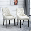 2x Velvet Dining Chairs Button Tufted with Rivets Knocker Lounge Chair Home BN