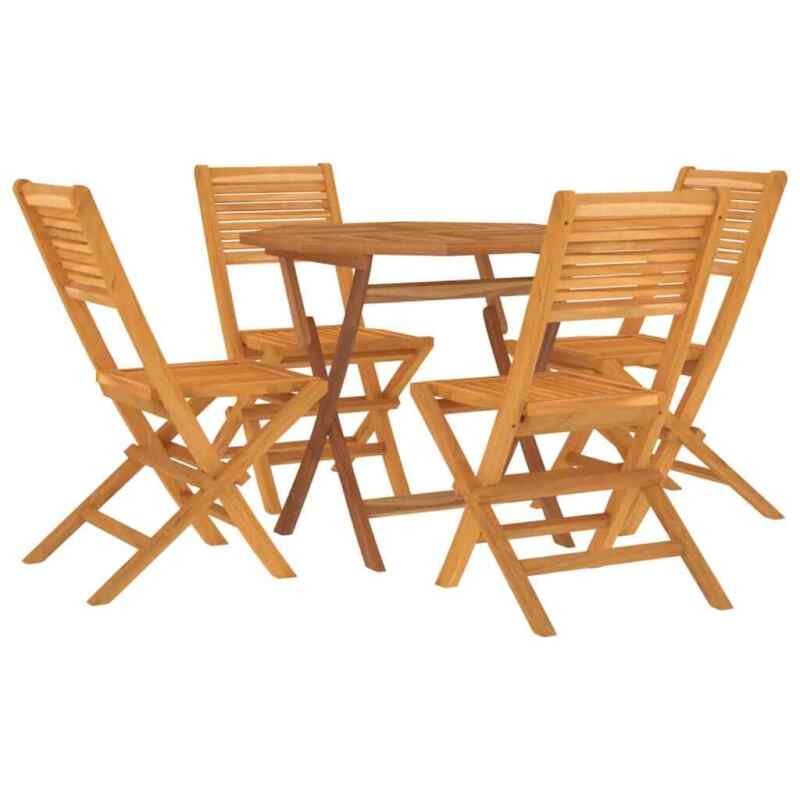 5 Piece Garden Dining Set Solid Wood Teak F7W3