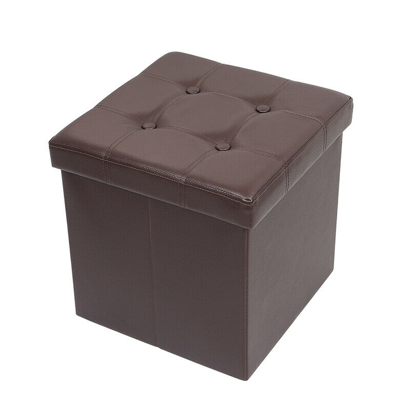 Ottoman Footstool Portable Seat Storage Chest Space-saving Cube Living Room Home