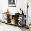 Industrial TV Stand for TVs up to 65 Inches 3-Tier TV Cabinet w/ Storage Basket