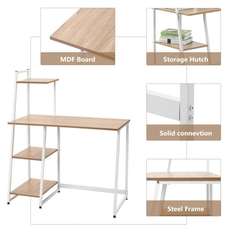 Office Desk Computer Desk PC Latop Table Work Study Workstation With Shelf Home