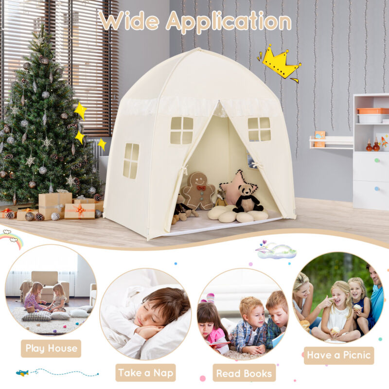 Large Kids Play House Children Indoor Outdoor Castle Fairy Tent Portable Castle
