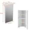 1 Door Mirror Bathroom Cabinet Corner Wall Mounted Storage Cupboard Shelf White