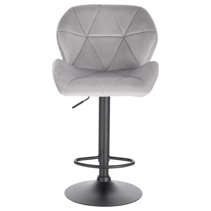 1x Bar Stool w/ Velvet Padded Swivel Gas Lift Breakfast Bar Chair Kitchen Cafe