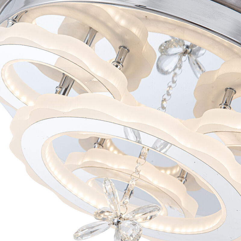 2 in 1 Modern Chandelier Ceiling Fan Light LED Lamp with Remote Living Room 42"