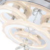 2 in 1 Modern Chandelier Ceiling Fan Light LED Lamp with Remote Living Room 42"