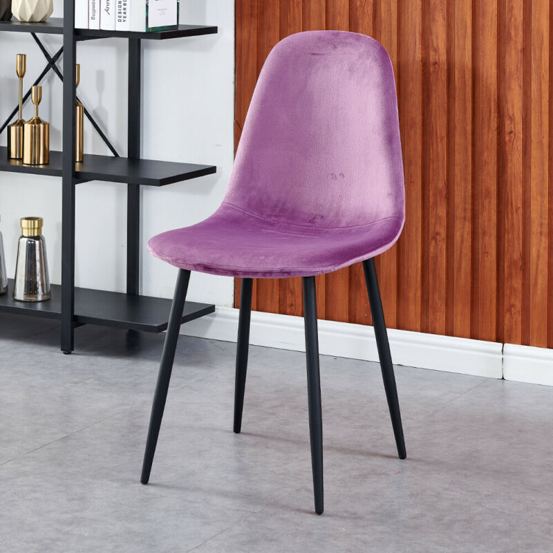 Set of 4 Velvet Dining Chairs Upholstered Seat Home Living Room Lounge Bedroom