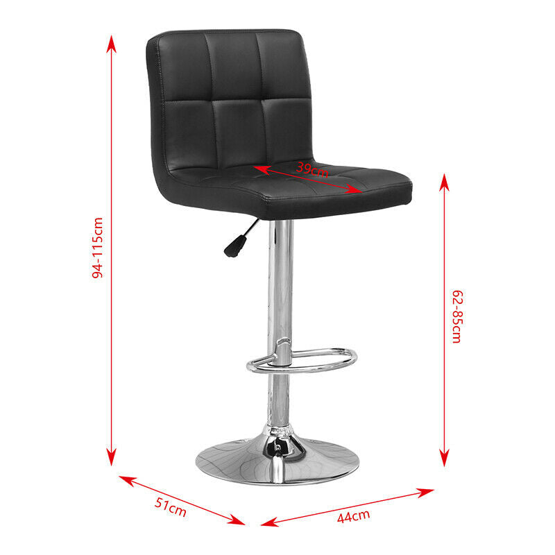 2x Bar Stools with Backrest Adjustable Height Swivel Gas Lift Breakfast Bar Home