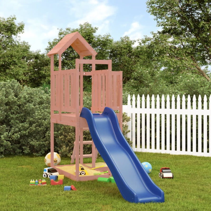 Playhouse with Slide Solid Wood A4P2