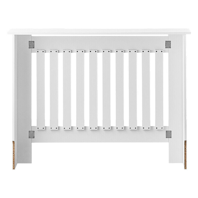109cm MDF Radiator Cover Wall Cabinet Wide Wood Slats Vertical Grill White DIY