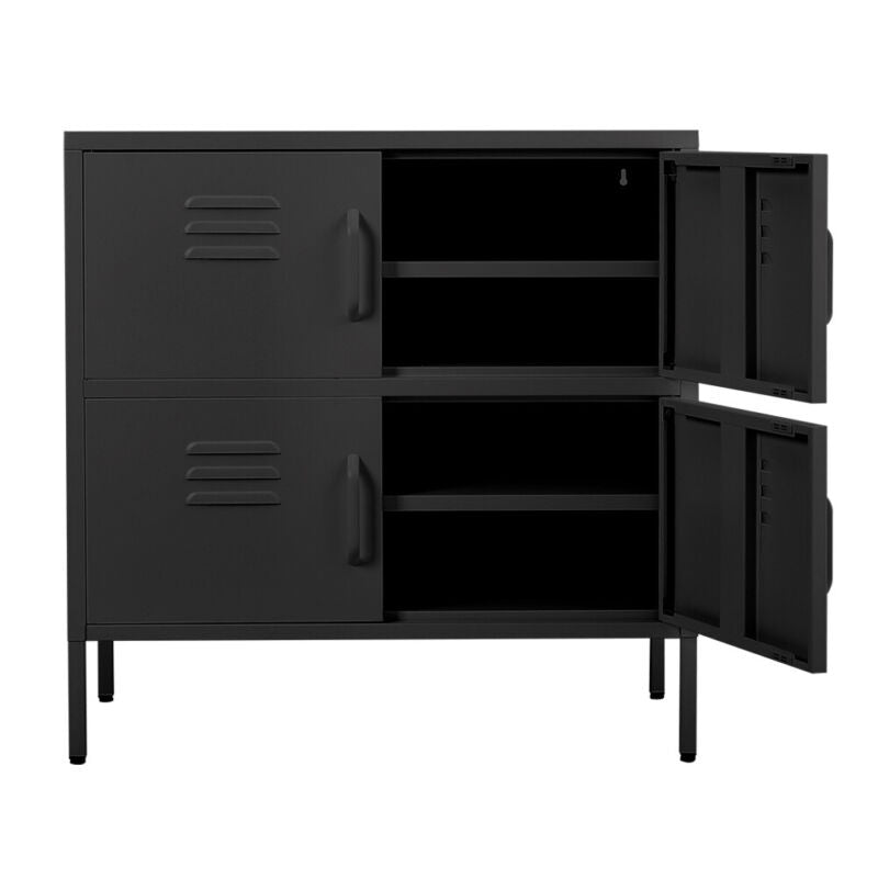 4 Doors 4 Shelves Vertical Metal Filing Cabinet Furniture Office Storage Unit