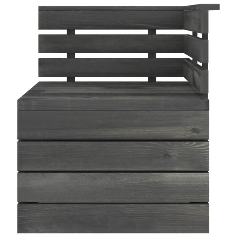 6 Piece Garden Pallet Set Solid Pinewood Dark Grey Q1S6