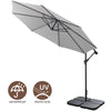3M Banana Cantilever Umbrella Garden Parasol Hanging Tilt Crank Weight Base Set
