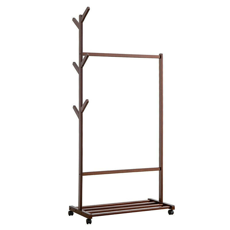 Heavy Duty Clothes Hanging Rail Clothing Coat Stand with Shoe Rack Shelf