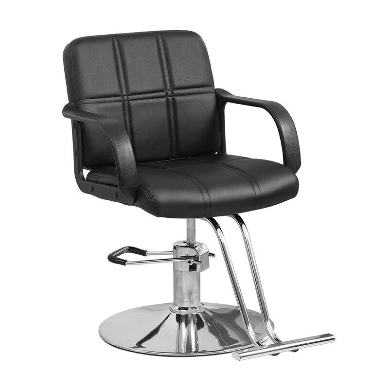 Beauty Salon Haircut Chair Hairdressing Barber Chair PU Leather Black Elegance