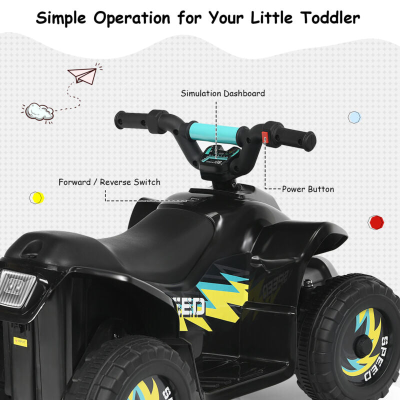 6V Battery Powered Ride on Quad Bike ATV Electric Mini Vehicle Car For Toddler