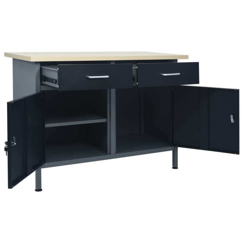 Workbench Black 120x60x85 Steel U5G9