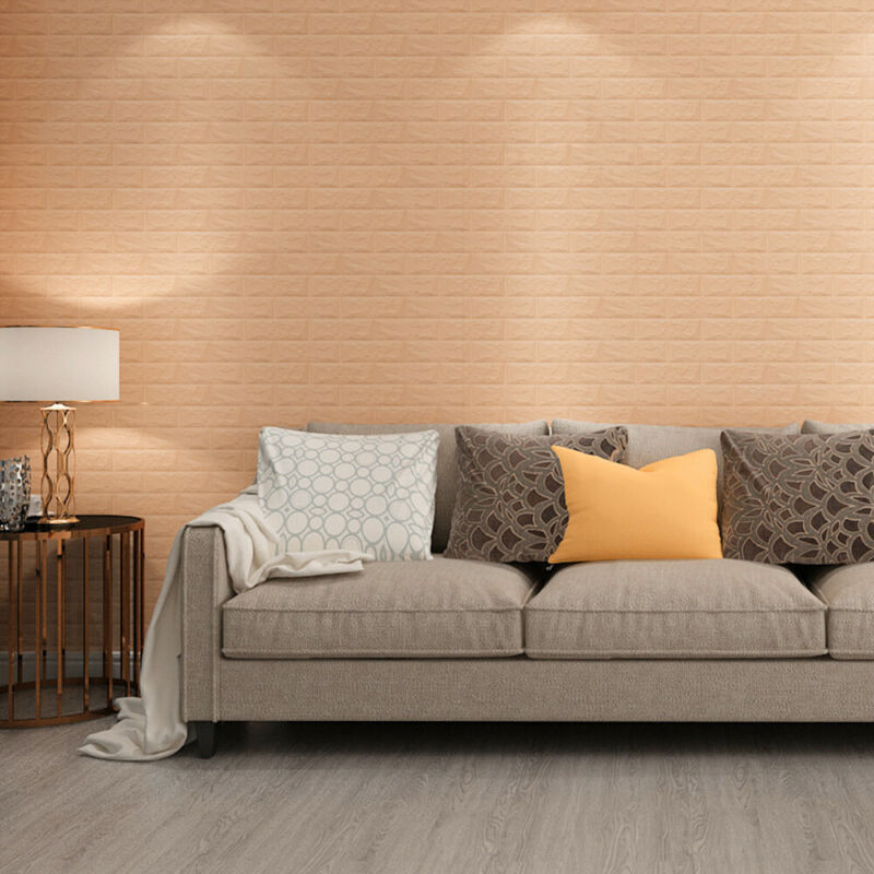 60*30cm 10Pcs 3D Brick Wall Stickers Self- Adhesive Panels Waterproof Tiles