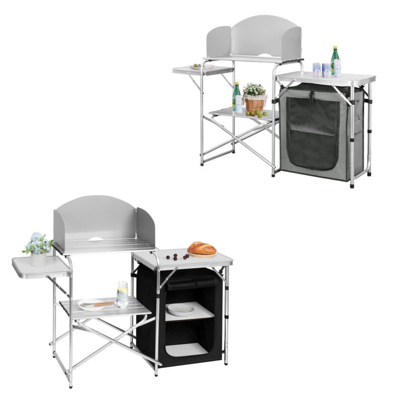 Outdoor Alu Camping Table Folding Storage Station Kitchen Cook Table with Bag