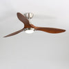 52" Oak Wood Effect Ceiling Fan With 3 Colors Light 6 Fan Speeds Timer w/Remote
