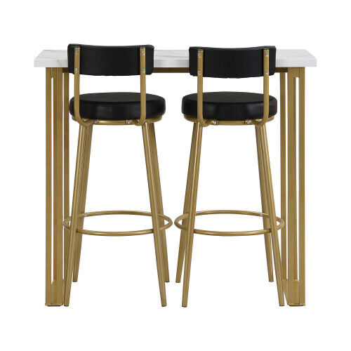 Bar Table and 2 Stools Set Breakfast Counter Height Kitchen Dining Room MJ