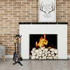 5PCS Fireplace Tools Set Cast Iron Fireside Companion Brush Shovel Poker Tong