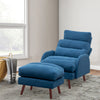 Upholstered Velvet Single Sleeper Sofa Recliner Home Cinema Armchair with Stool