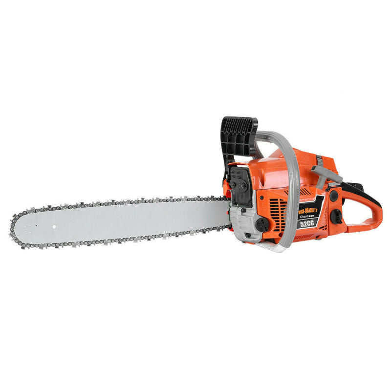 2700W 2-Stroke 52CC Petrol Chainsaw Easy Start E-Start Chain Saw 20" Heavy Duty
