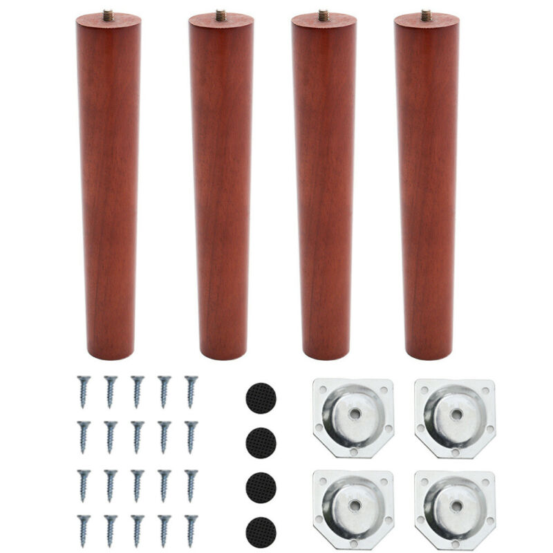 4x Wooden Furniture Legs Tapered Beech/Oak Feet For Table/Chair/So