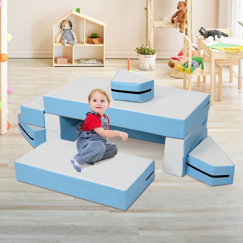 4 In 1 Kid Sofa Bed Convertible Upholstered Foam Playset Children Clim Quildinc