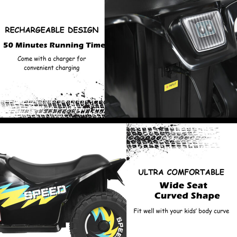 6V Battery Powered Ride on Quad Bike ATV Electric Mini Vehicle Car For Toddler