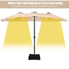 4.6M Solar 36 LED Patio Double-Sided Umbrella Outdoor Extra Large Crank Parasol