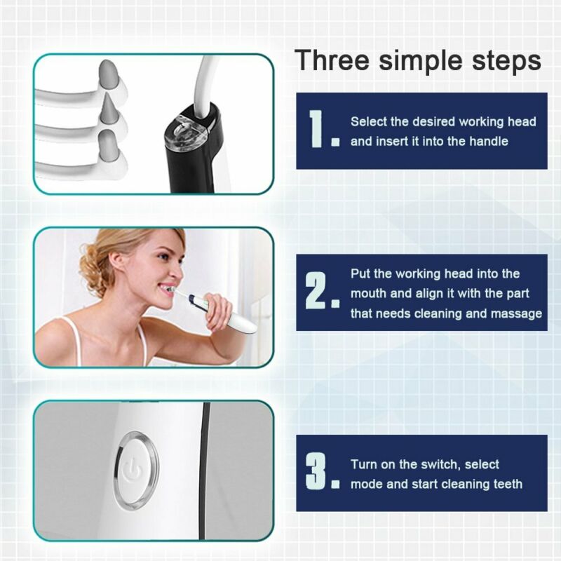 5in1 Tooth Polishing Cleaner Ultrasonic LED Electric Oral Teeth Cleaning Kit