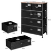 4 Tier Wide Storage Organizer Unit 5-Drawer Storage Dresser Chest of Drawers
